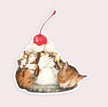 Sundae Cat Sticker