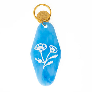 Blue Buttercup Key Tag