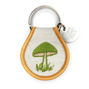 Mushroom Embroidered Patch Keychain