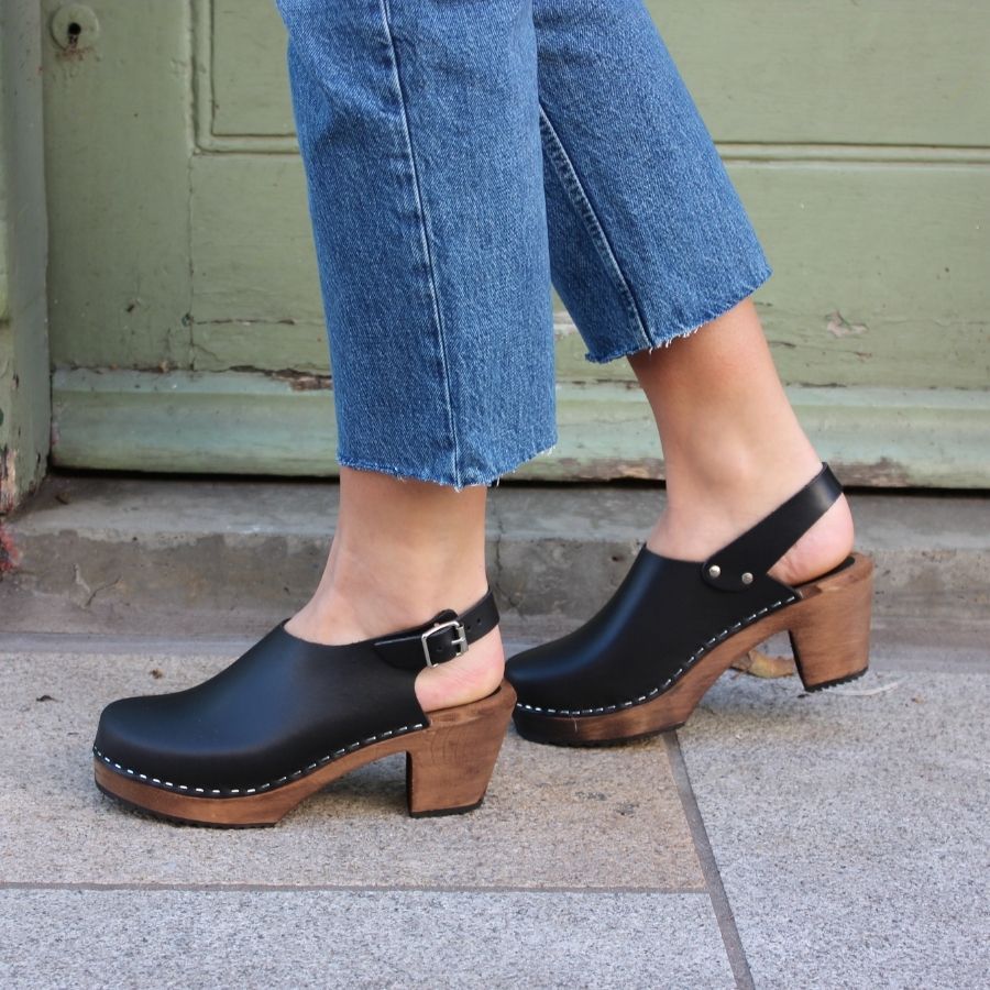 Lotta High-Heel Slingback Clogs